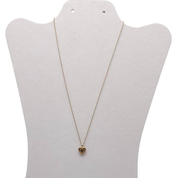 14kt Gold Filled Engraved Heart Locket Necklace Signed PPO - Picture 1 of 9